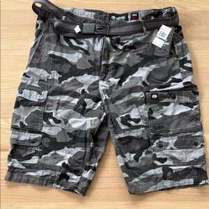 Black and Gray Cargo Shorts with Urban Camouflage Brand New with tags!